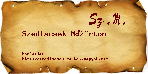 Szedlacsek Márton névjegykártya